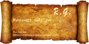 Reszegi Géza névjegykártya