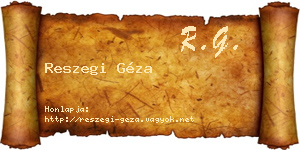 Reszegi Géza névjegykártya
